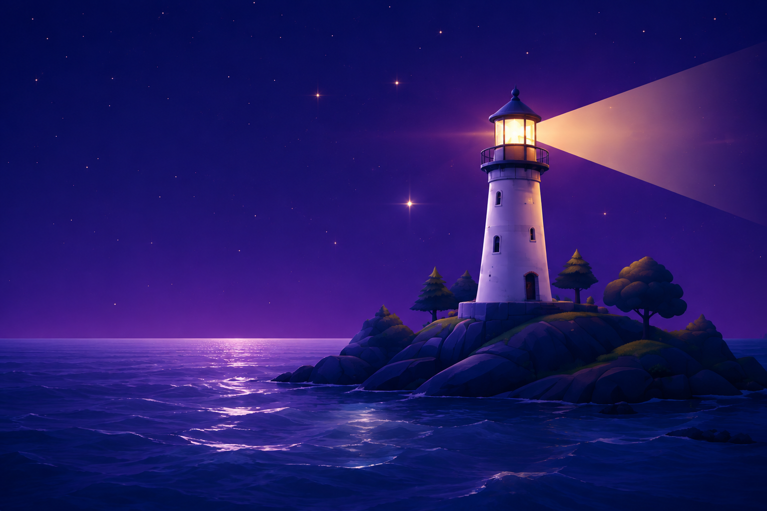 Lighthouse at night